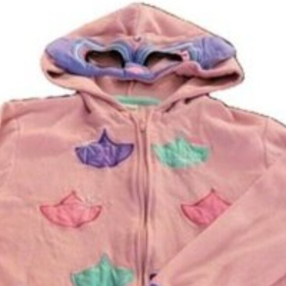 Cat & Jack One Piece Hooded Pajama Mask Sleepwear Pink Fleece Large 10-12 - Picture 10 of 11